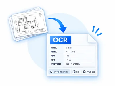 文字情報をOCRでテキストデータ化するイメージ